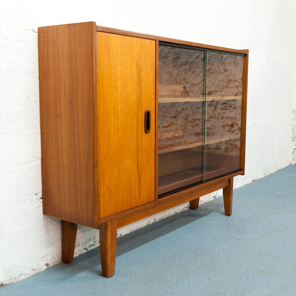 Bookcase with sliding doors