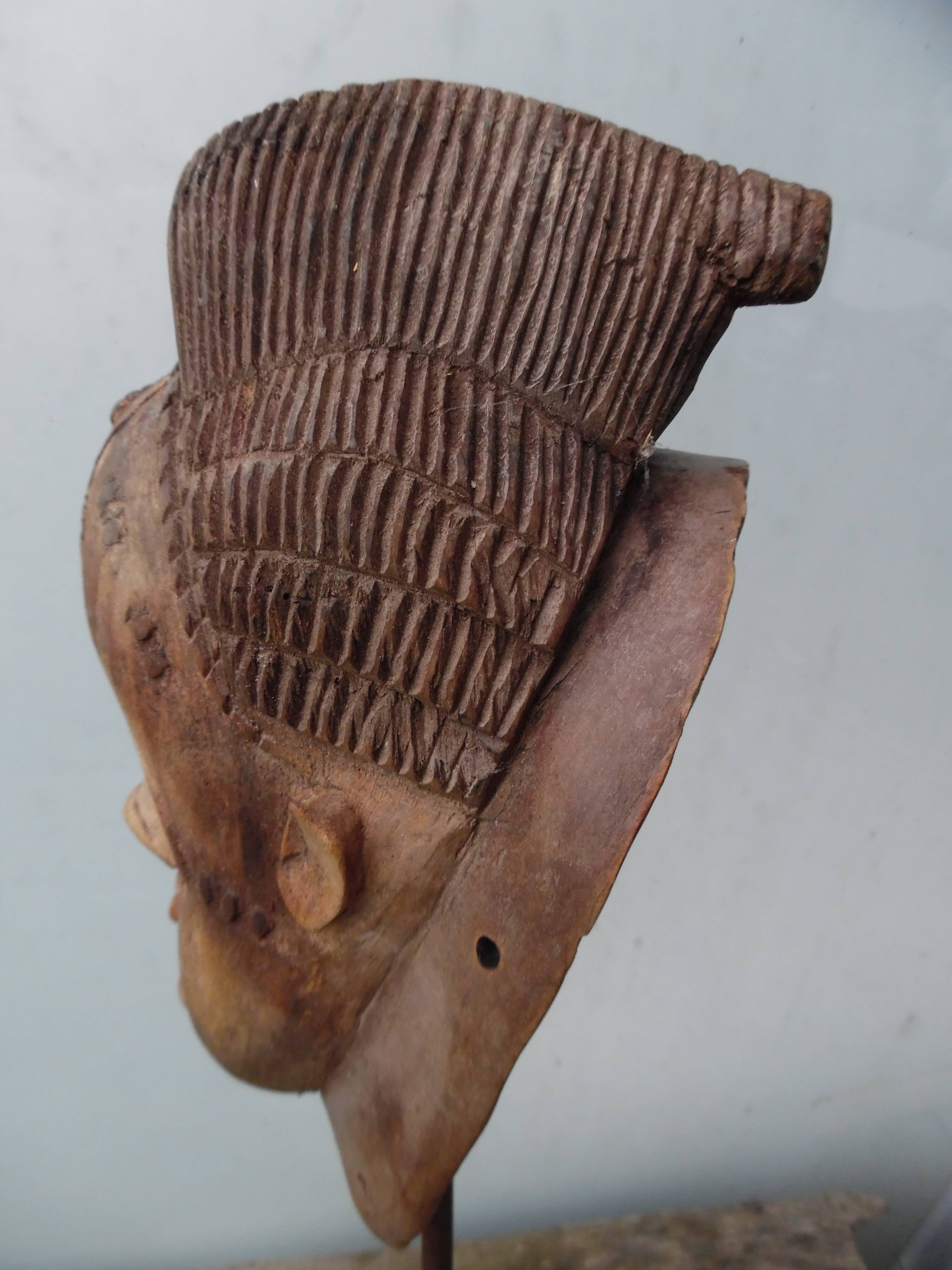 Baoulé wooden mask from Ivory Coast