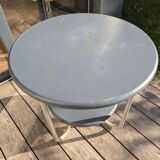 Bauhaus round table with double gray tops