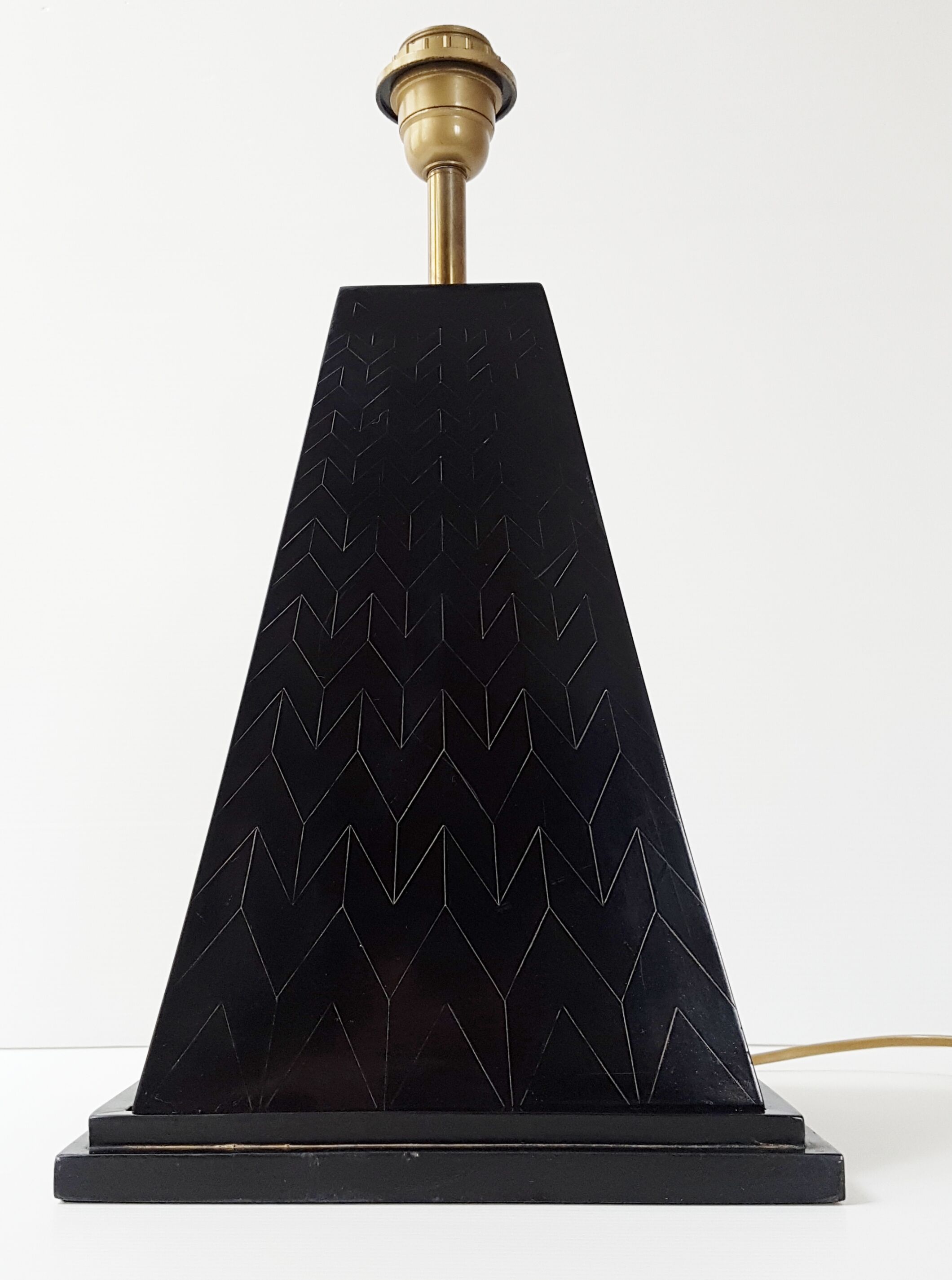 Black pyramid table lamp from the 70s