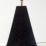 Black pyramid table lamp from the 70s