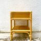 Table de chevet en bois et bambou années 70