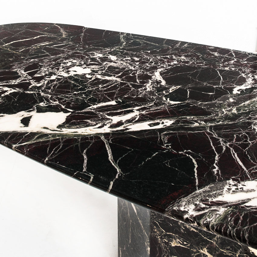 Vintage marble dining table with two extensions, Italy, 80's
