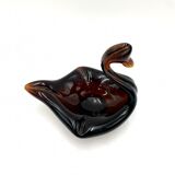 Glass ashtray swan, Poland, 1970s