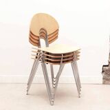 Mikado 1800 chair in beech and chrome by Kusch & Co