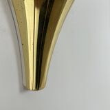 Vintage pair of wall lights, Limburg, opaline and brass, Germany, 1970.