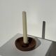 Circular teak monoxyle candle holder D12 H3