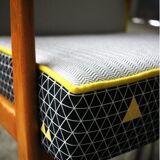 Fauteuil vintage triangles jaunes