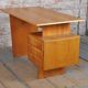 Mid-Century Modern Writing Desk in Oak by B. Landsman, Czech, 1950s