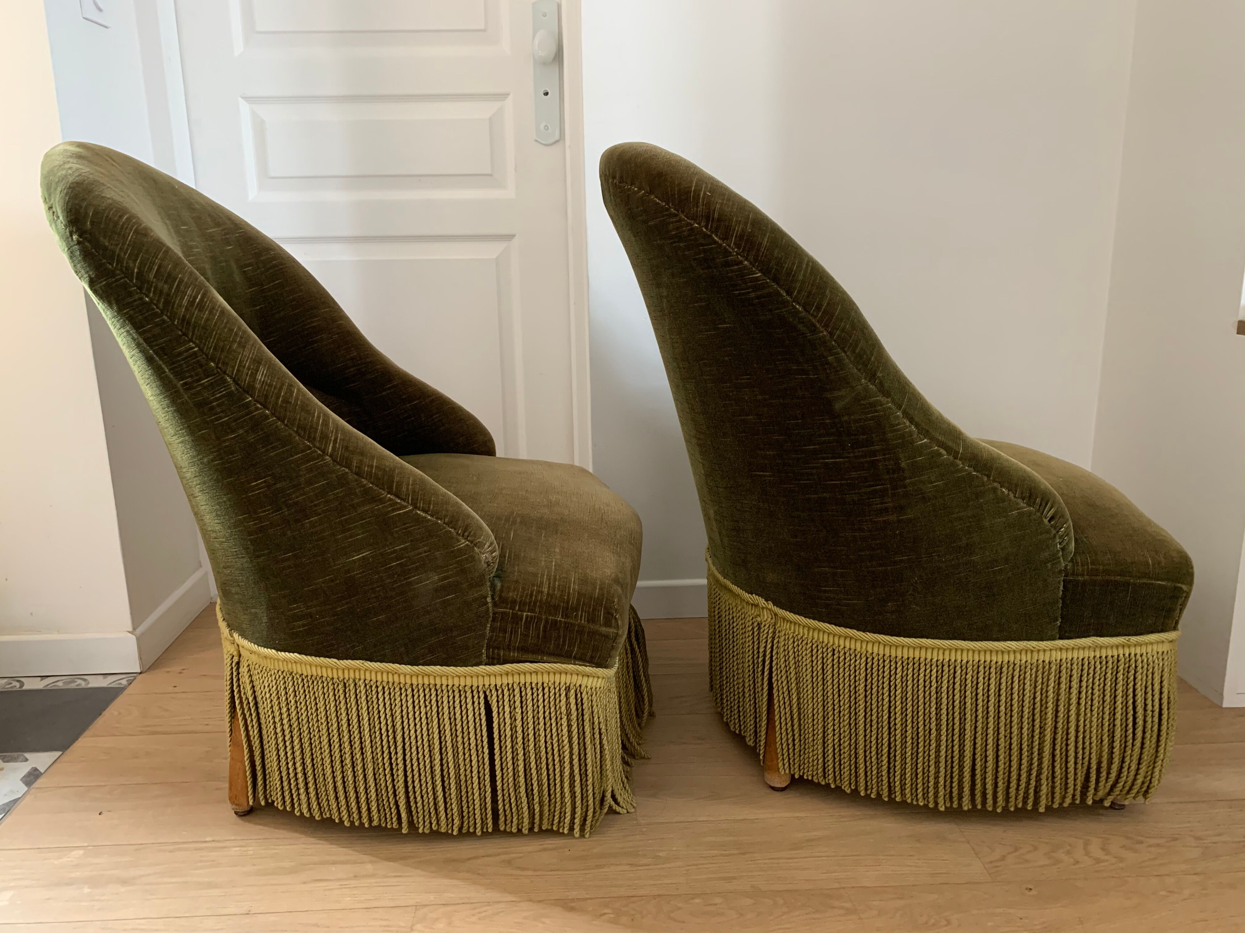 Pair of toad armchairs