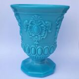 Vintage Portieux Vallerysthal Vase Opaline Blue