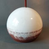 Raak pendant lamp 1960/70 in white and red metal.