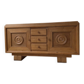 Buffet, meuble de rangement Art déco en chêne dans le goût de Dudouyt, 1940