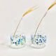 X2 vases -fioles en verre transparent motif myosotis - retro- vintage -deco