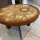 Round oval ceramic coffee table by Barrois Vallauris, 1960, herbarium model