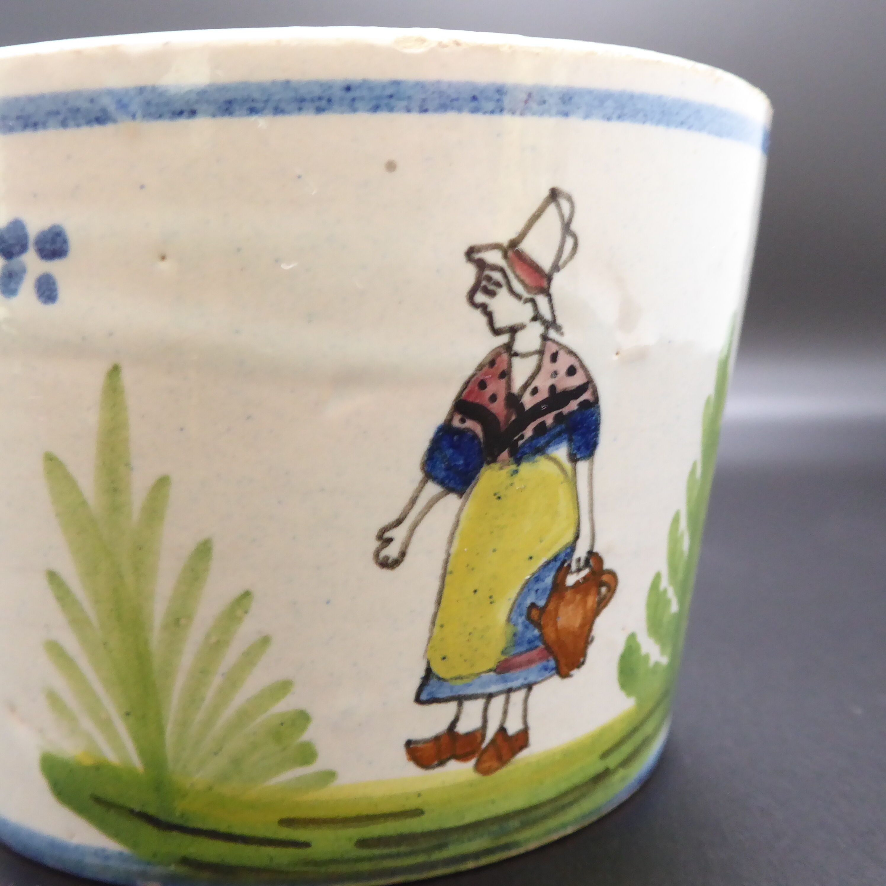 Quimper earthenware cup