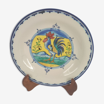 Hollow plate old montelupo bird rooster ceramic italy vintage