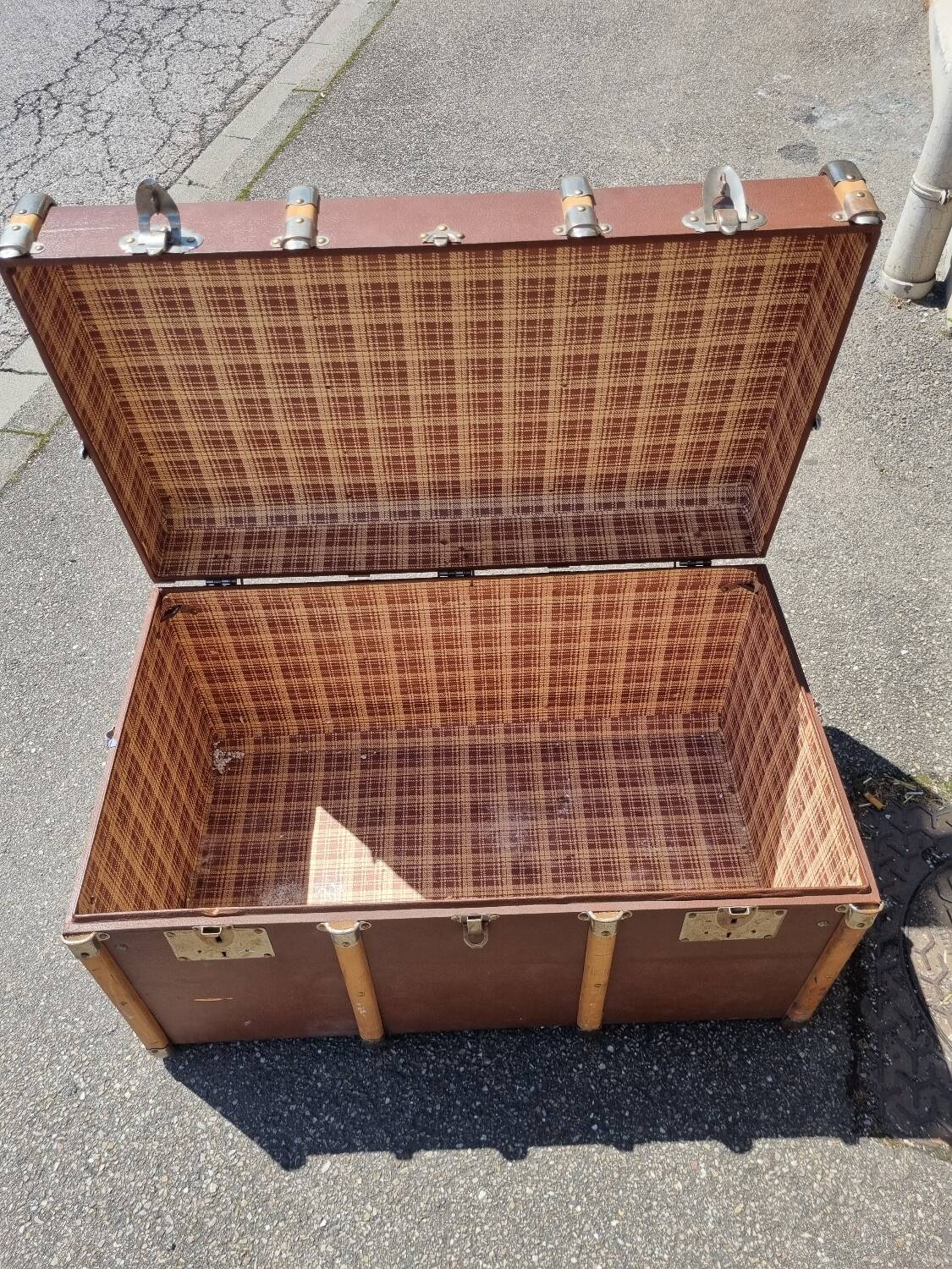 Old antique travel trunk