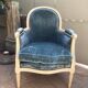 Louis XVI style in cream patinated wood armchair