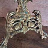 Gilded bronze candle holder with religious swans