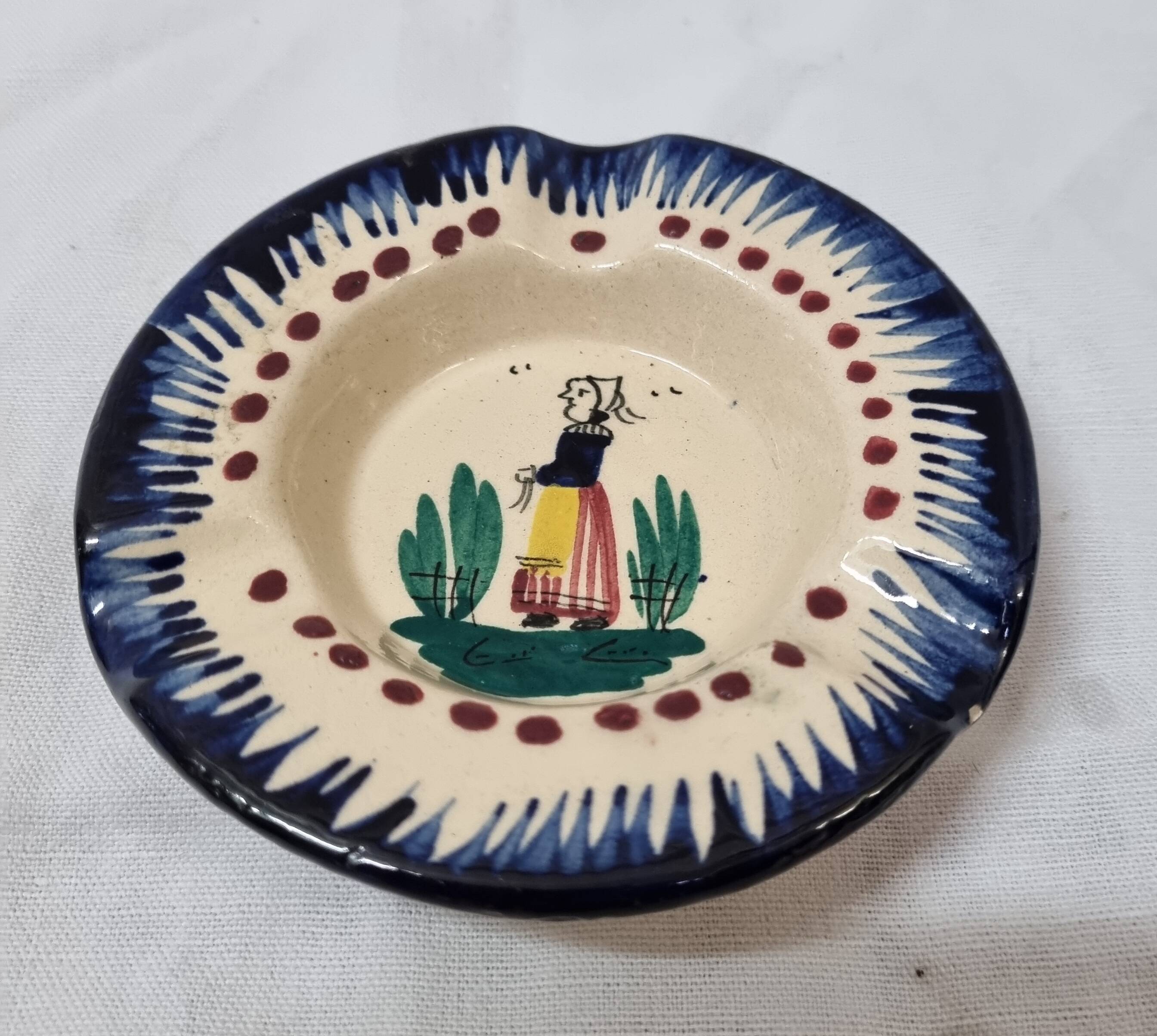 HB Henriot ashtray Quimper Brittany, early 20th century