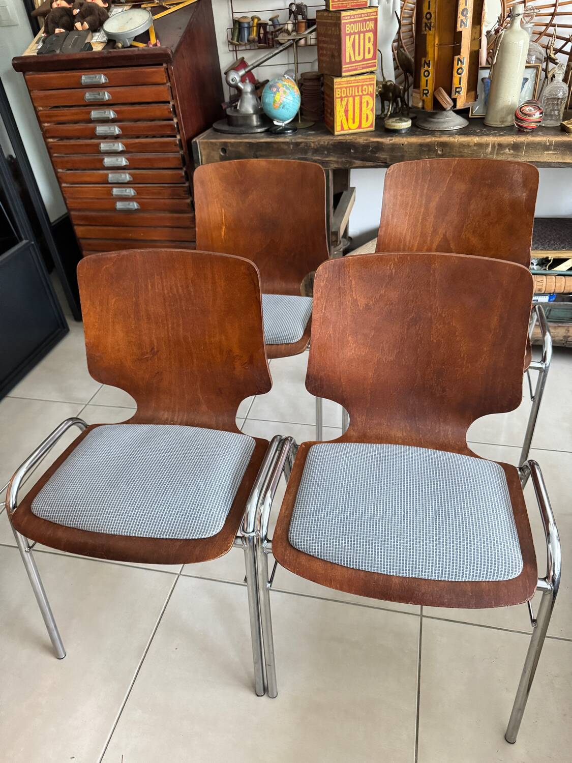 Lot de 4 chaises Pagholz vintage
