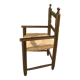 Small vintage wooden and straw children's chair
