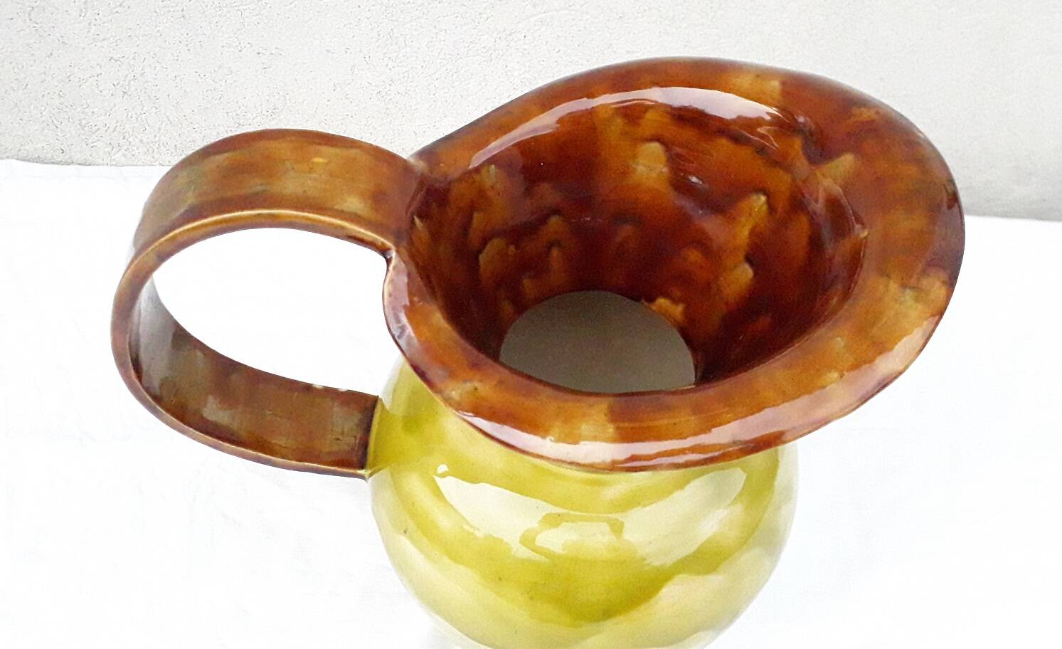 Ceramic pitcher vase from the 1950s.