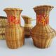 Pair of rattan vases, braided vase 1960