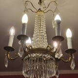 6-light hot air balloon chandelier with crystal pendants, late 19th century