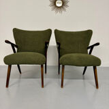 Set of 2 wing chairs in Scandinavian design from the 1960s.