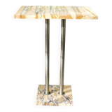 Art Deco console in onyx and steel