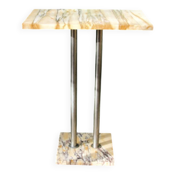 Art Deco console in onyx and steel