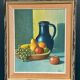 Original Swedish Oil on Canvas – 'Still Life with Fruits and Jug', Unknown Artist – Signed – Vintage and Framed – 52 × 44 cm (20.4" × 17.3")