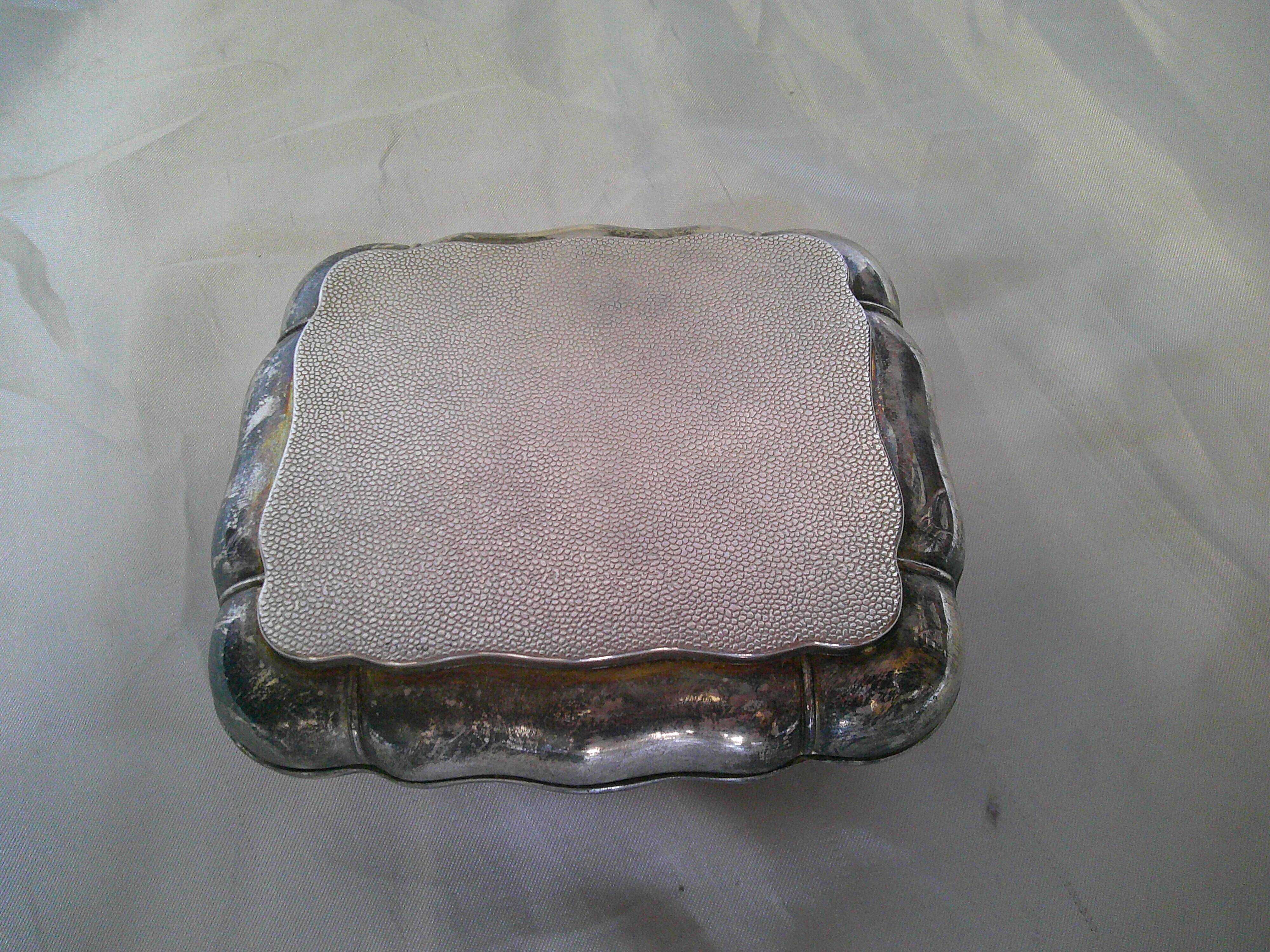 Antique silver jewelry box