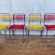 Series of 4 vintage chairs scoubidou of the 1950s