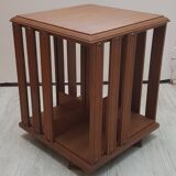 small wooden rotating bookcase