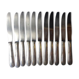 Series of 11 large knives Christofle art deco