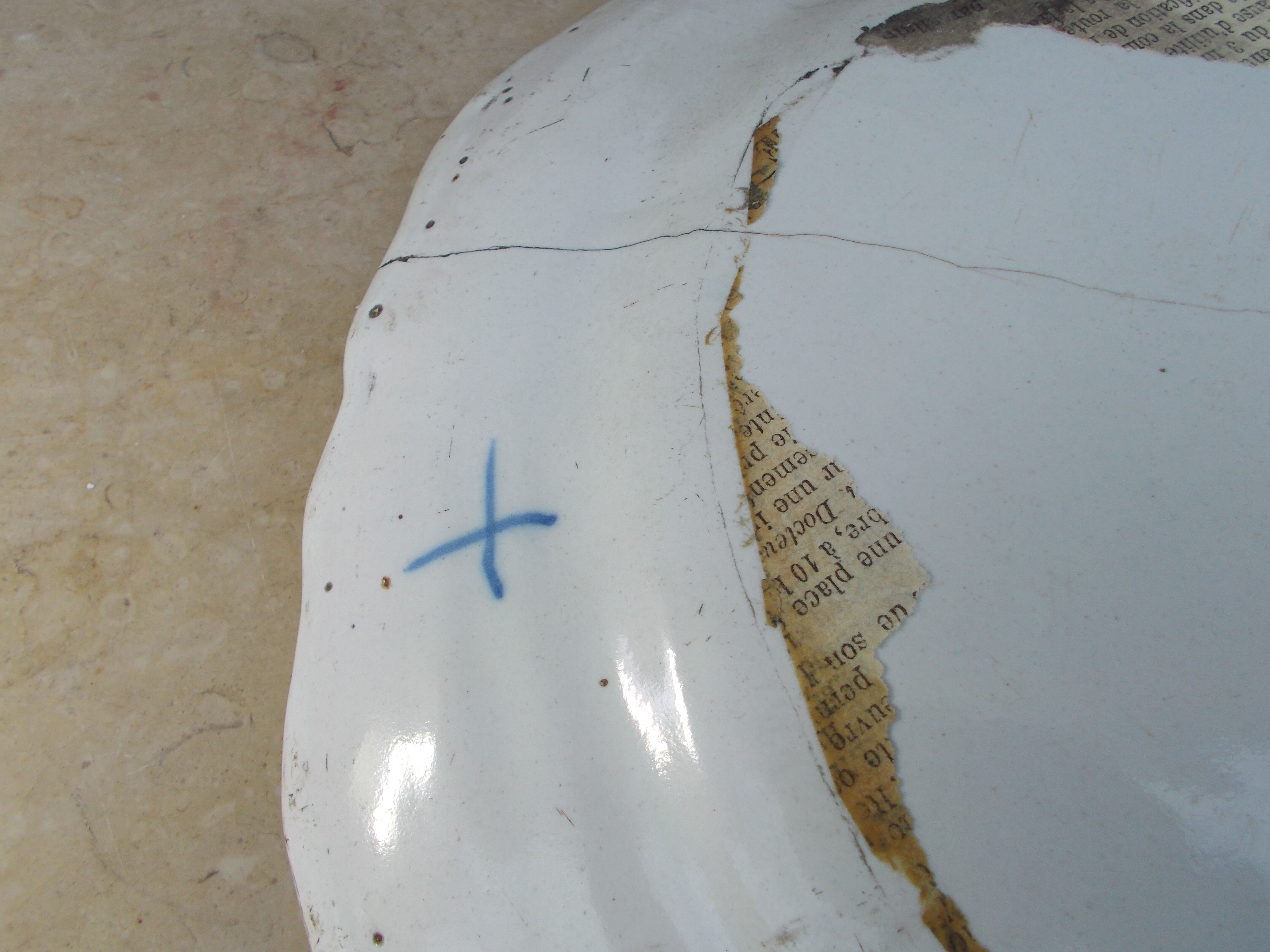 Old faience plate of Moustiers