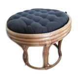 Vintage rattan pouf