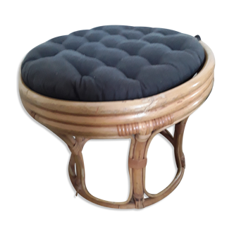 Vintage rattan pouf