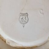 Old earthenware salad bowl Céranord Saint-Amand – Red and blue rim