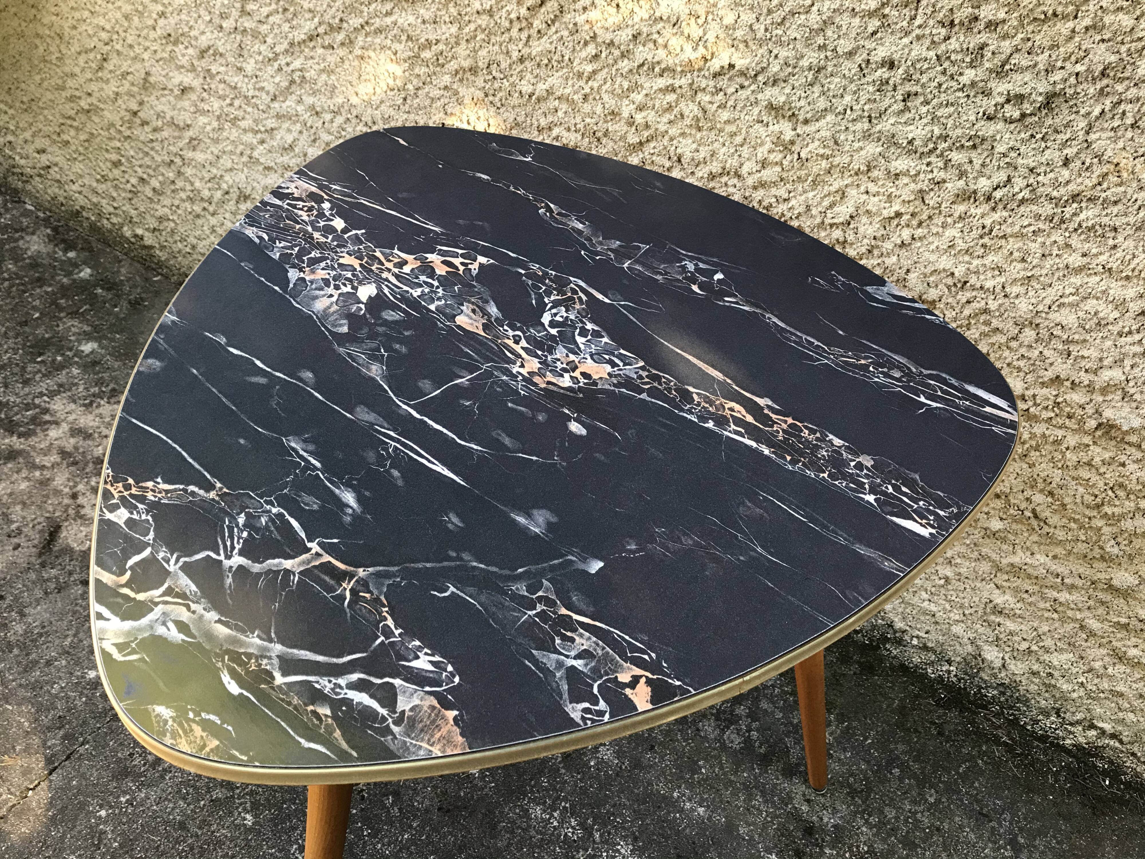 Vintage side table tripod feet compas