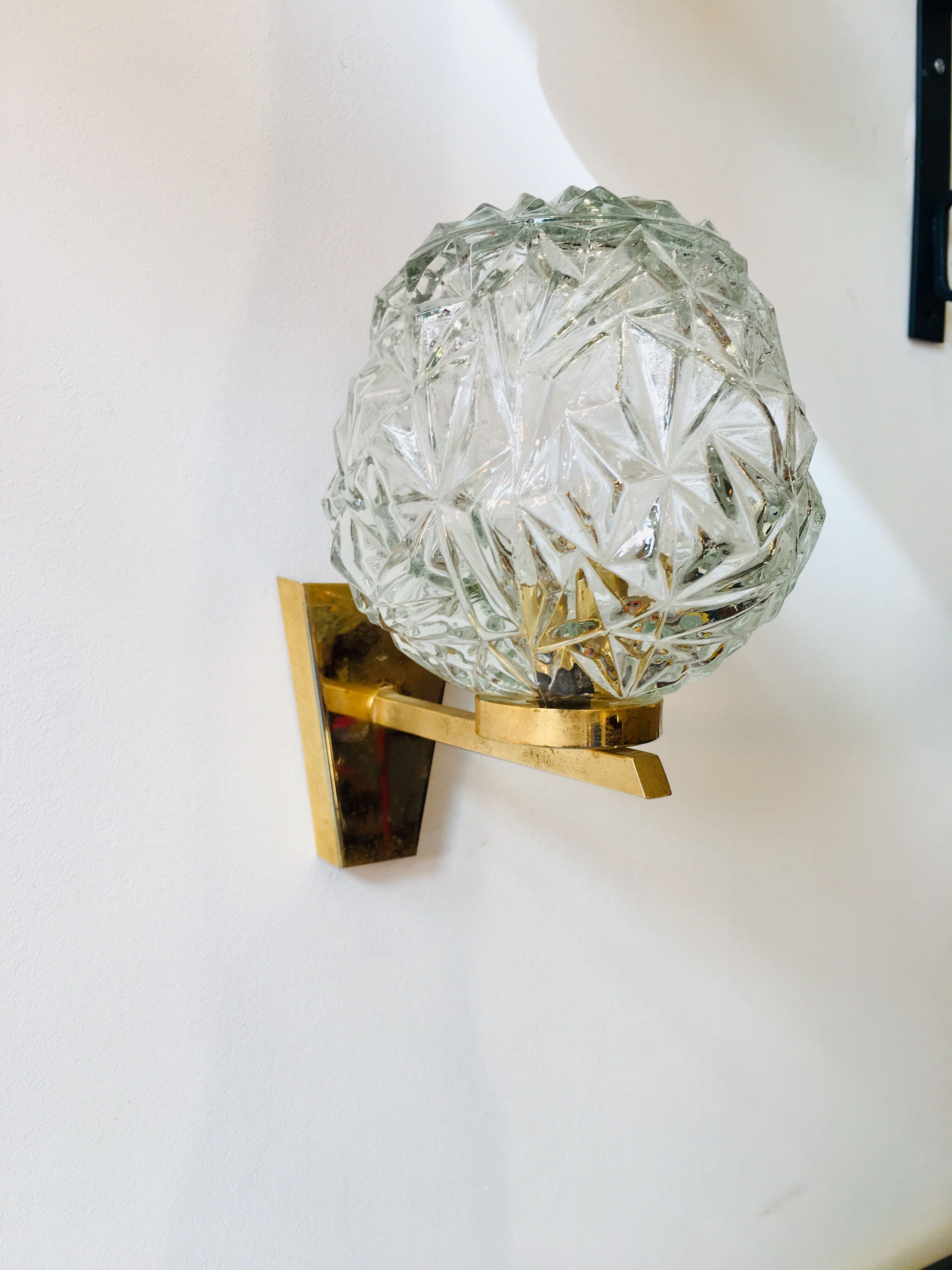 Wall lamp brass, Disderot edition, 1960