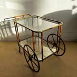 Bar cart in faux bamboo attributed to Maison Jansen.