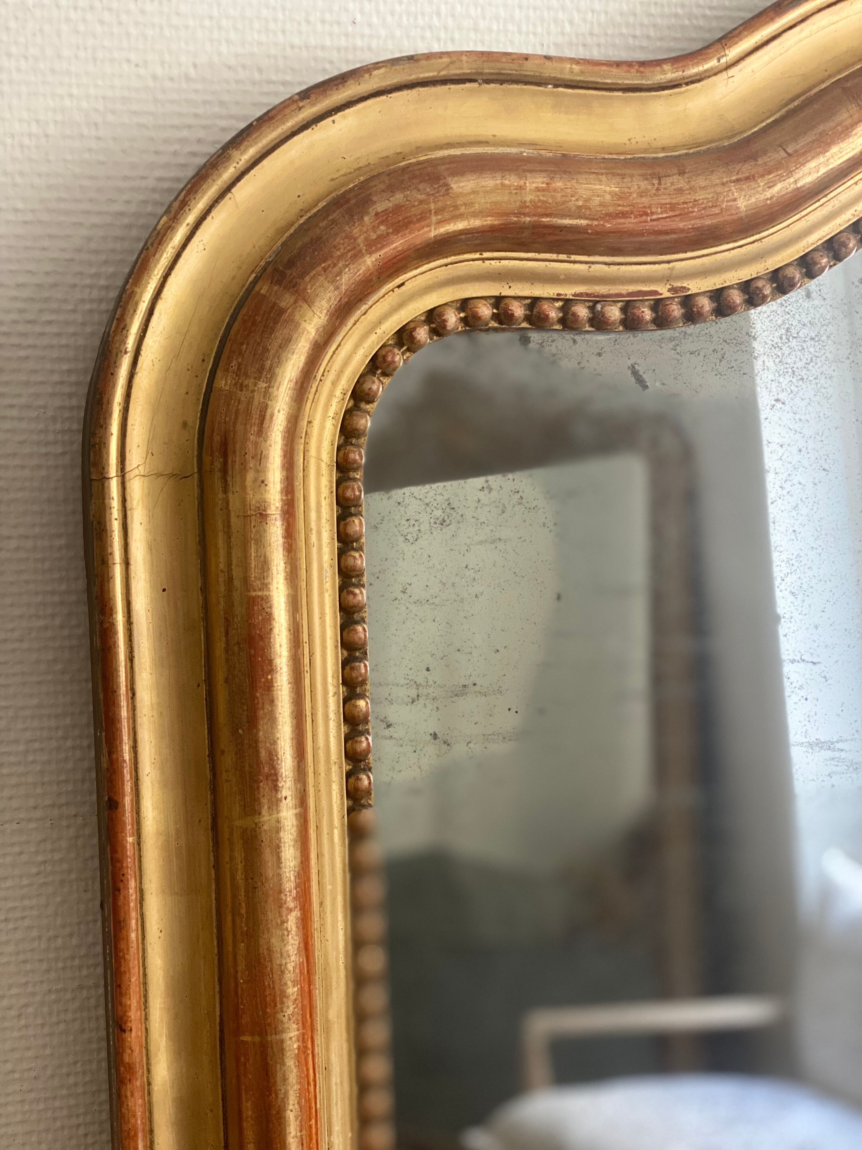 Old mirror louis Philippe golden gold leaf fireplace