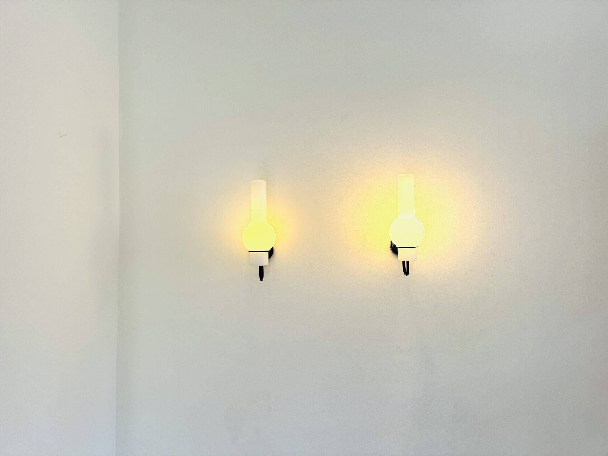 Model C1666 Quinquet Wall Lamps In Opal Glass By Raak Amsterdam, The Netherlands 1960S