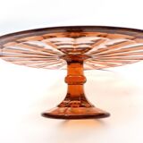 Art Deco glass display cake dish
