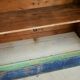 Vintage wooden farm stocking buffet