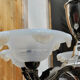 Opalescent chandelier in chrome metal